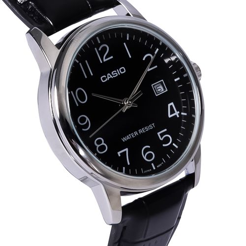 Reloj Casio análogo de cuero negro para hombre