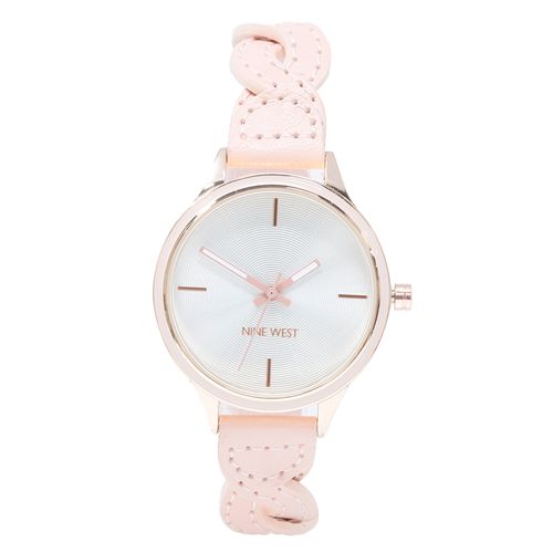 Reloj Nine West análogo de cuero color rosado para mujer