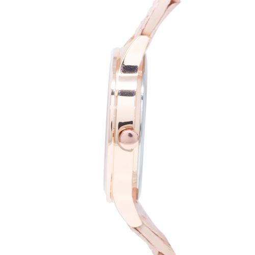 Reloj Nine West análogo de cuero color rosado para mujer