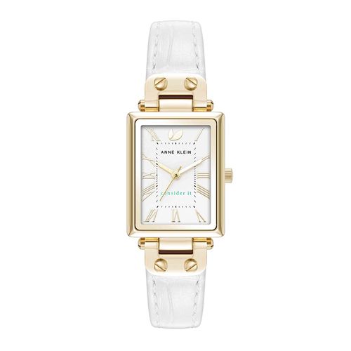 Reloj Anne Klein análogo cuero blanco para mujer