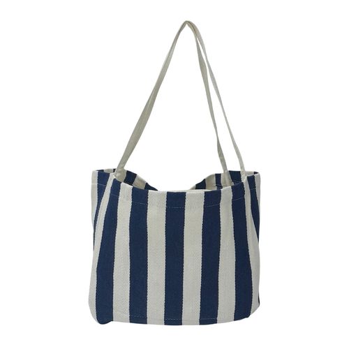 Cartera tote Sabrina azul/blanco para mujer