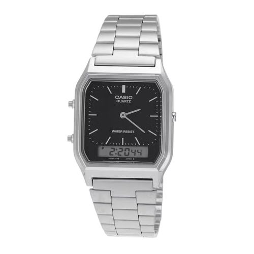 Reloj Casio análogo/digital metálico plateado para hombre