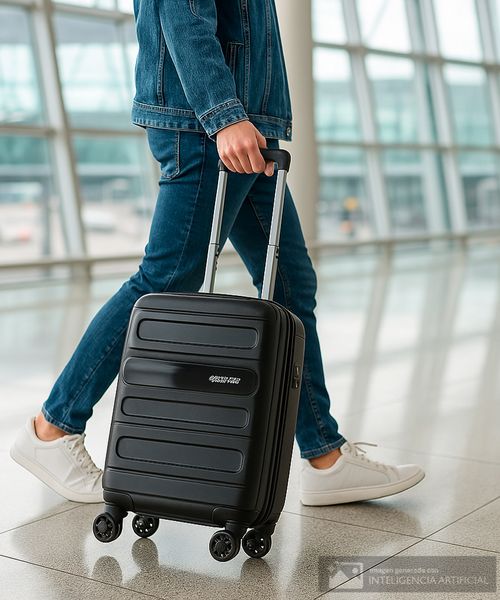 Maleta Spinner American Tourister pequeña negra